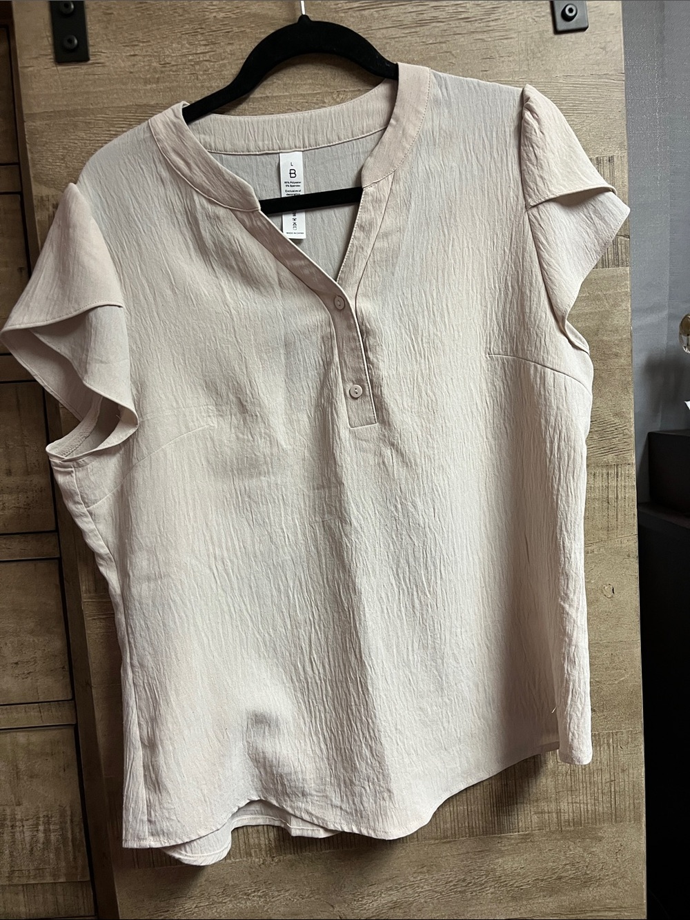 Light Pink Ruffle Sleeve V-Neck Top
